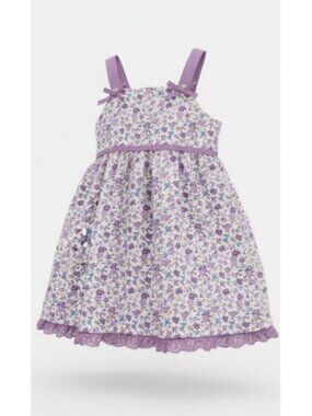 SWEET & SOFT (Paris) Purple Floral Print Sundress Girls Size 4T